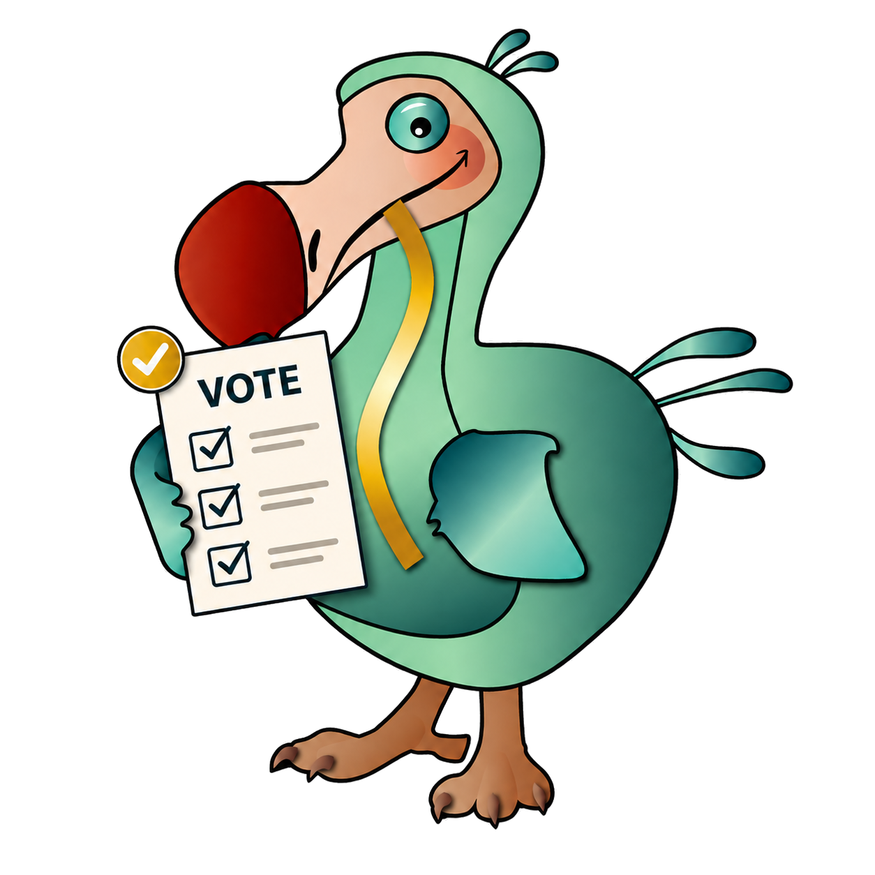 Dodo mit Stimmzettel